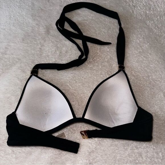 VICTORIA’S SECRET Gold embellished Very Sexy padded bikini top sz S/P - Picture 6 of 11